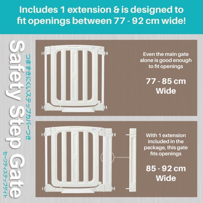 PO9 Premium EXTRA WIDE OPENING Plastic Safety Step Gate 3